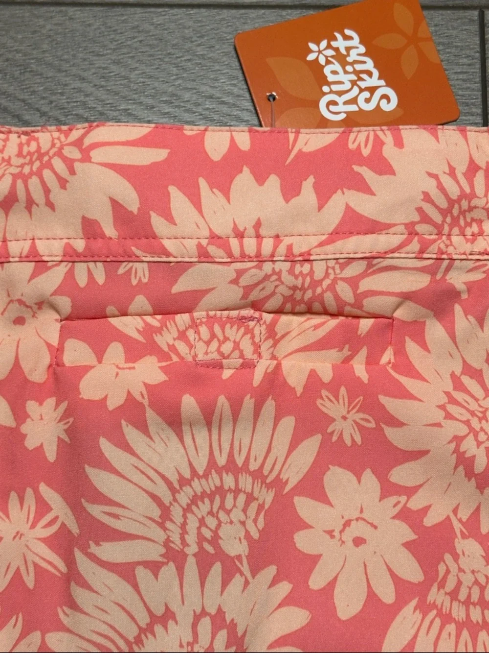 RipSkirt Hawaii 18.5” Pull On Sport Skirt Orange‎ Floral Size XL